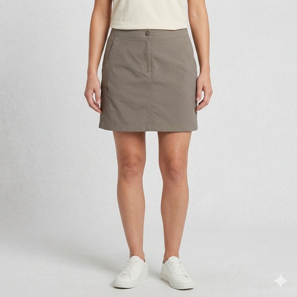 L.L.‎ Bean Hiking Golf Skort Skirt Womens Khaki Tan Beige Outdoor Cargo Size 6